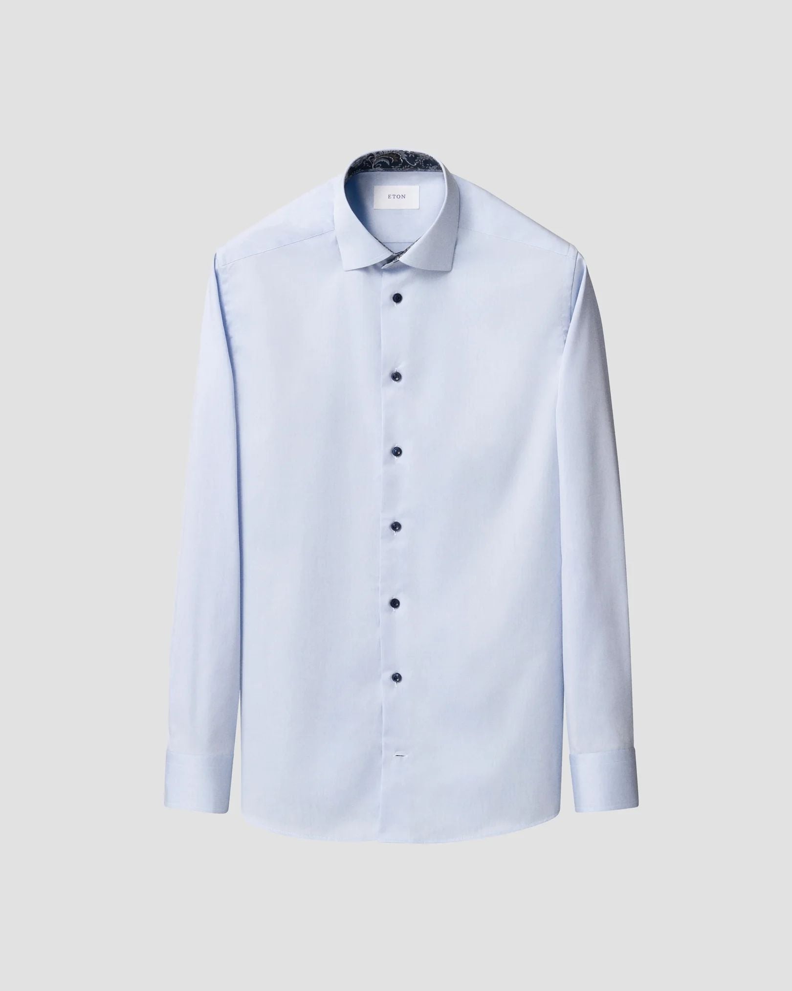 Signature Twill Dress Shirt in Light Blue with Floral Effect