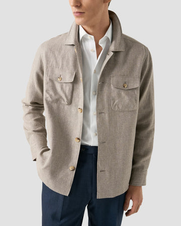 Four Pocket Shirt Jacket in Brown