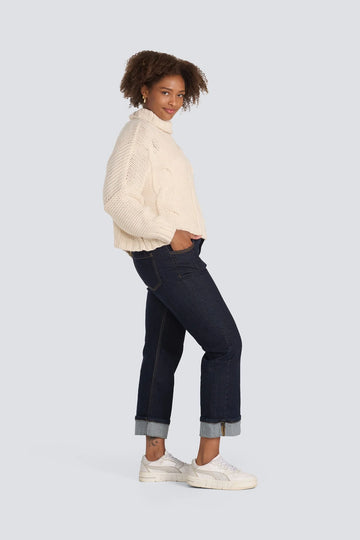 Chunky Cable Sweater in Beige