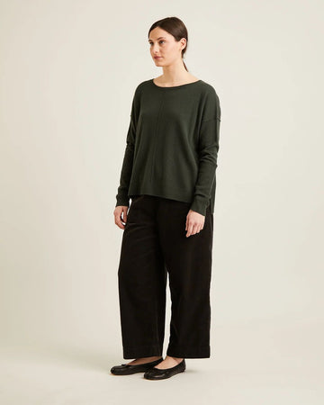 Kent Wool Cashmere Sweater in Deep Olive