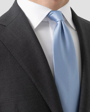 Solid Silk Twill Tie in Blue
