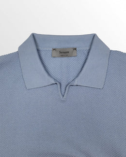 Ferrante Knit Polo in Light Blue