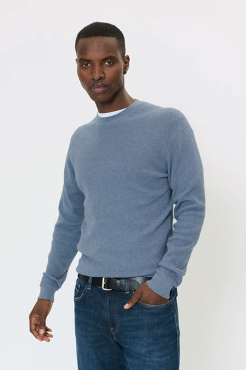 Lagoon Crew Neck Pullover in Blue Mirage Melange