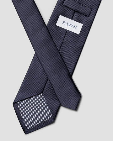 Solid Silk Twill Tie in Navy