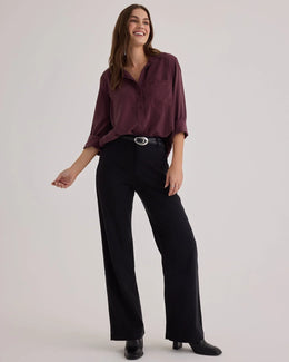Button Down Shirt in Pinot Noir