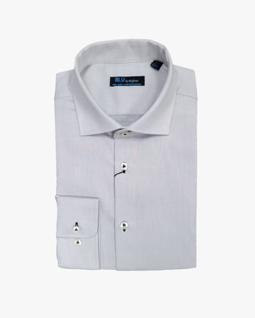 Dress Shirt Micro Dot Texture in Silver Platinum