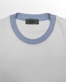 Ferrante T-Shirt in White with Contrast Collar