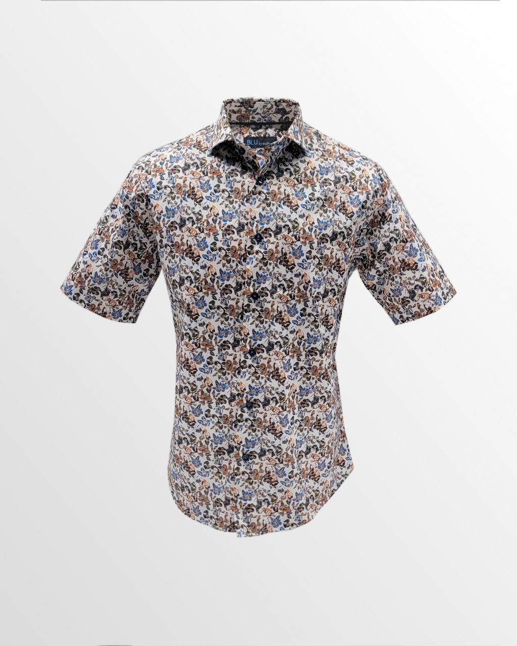 Polifroni Blu Short Sleeve Sport Shirt in Weathered Floral