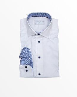 Danini Slim Fit Dress Shirt in White with Blue Detailing