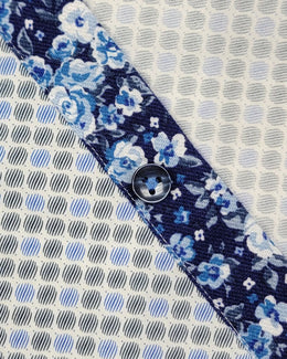 Polifroni Blu Short Sleeve Sport Shirt in Mirage Dots