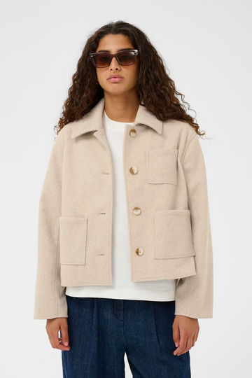 Zephyr Outerwear Jacket in Doeskin Melange