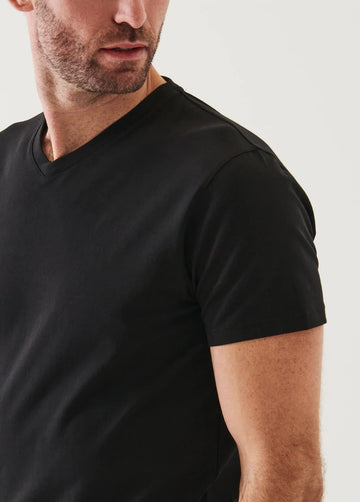 Iconic Pima Cotton V-Neck in Black