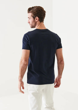 Patrick Assaraf Iconic Pima Cotton V-Neck In Navy