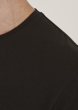 Patrick Assaraf Iconic Pima Cotton Stretch T-Shirt in Black