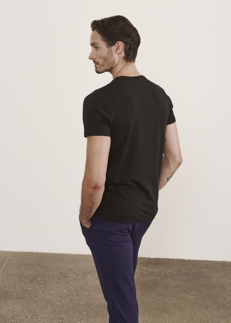 Patrick Assaraf Iconic Pima Cotton Stretch T-Shirt in Black