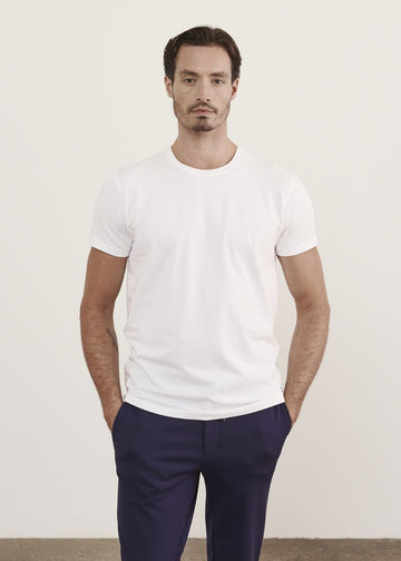 Iconic Pima Cotton Stretch T-Shirt in White