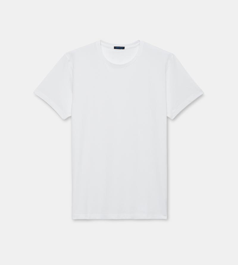 Patrick Assaraf Iconic Pima Cotton Stretch T-Shirt in White